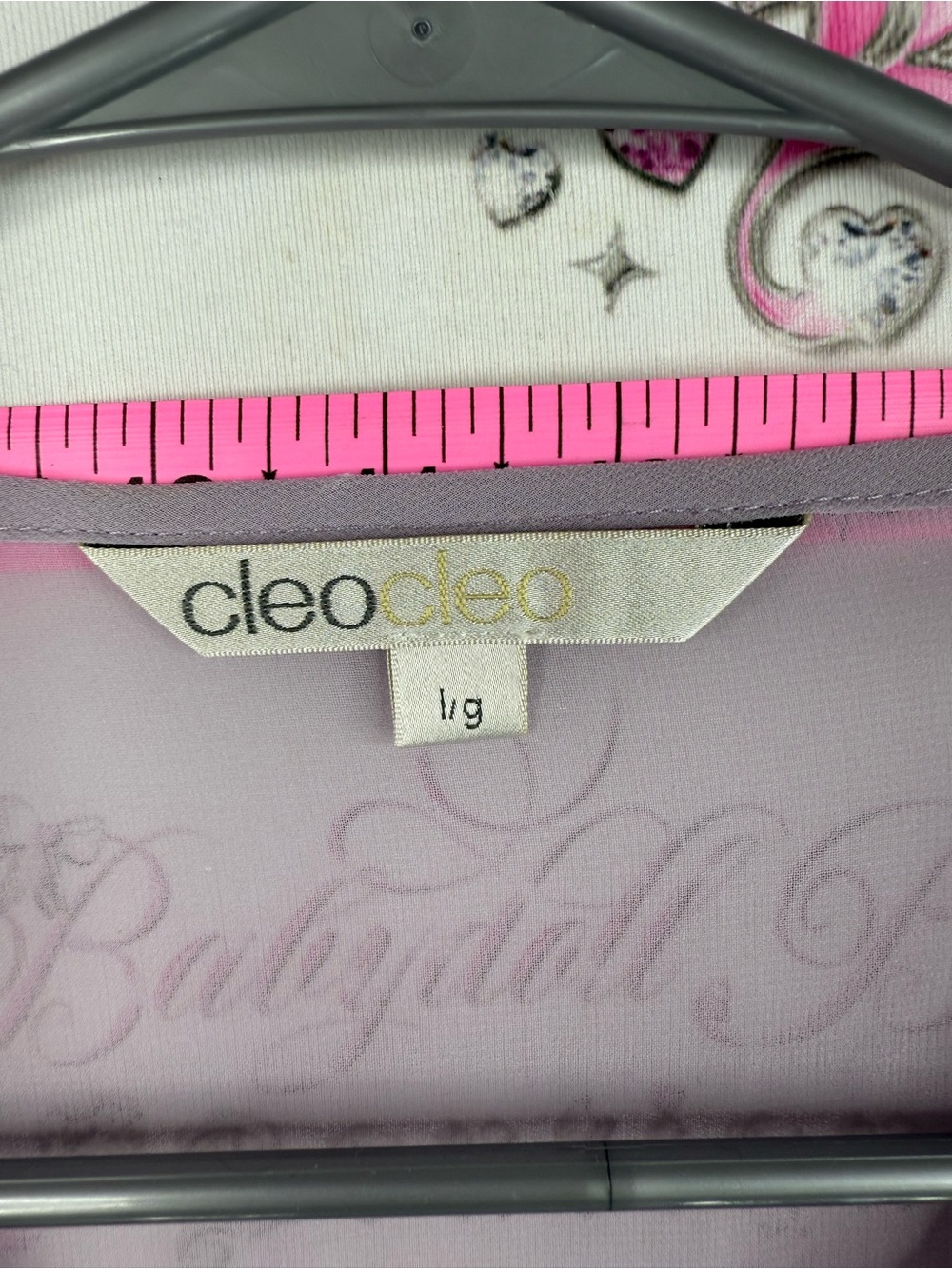 cleo shirt blouse ruffles frilly tie up ribbon Lavender Ruffle Tie-Neck Blouse - Picture 8 of 11